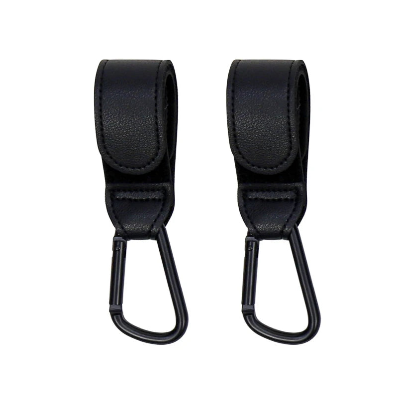1/2pcs Baby Stroller Hook PU Leather Cart Organizer Diaper Bag Hanger Climbing Buckle Hooks Child Pram Accessories