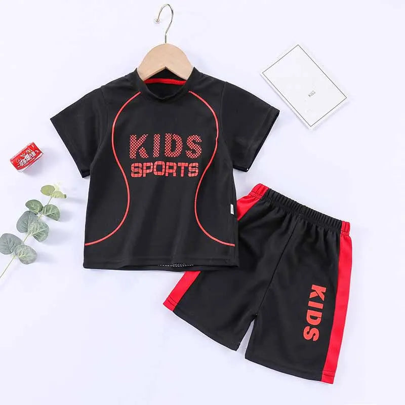 Boys Basketball Set Girls Clothes Suit Baby T-Shirt Sportswear Kids Ball Uniform Outfit Summer Breathable Tops Shorts 2Pcs