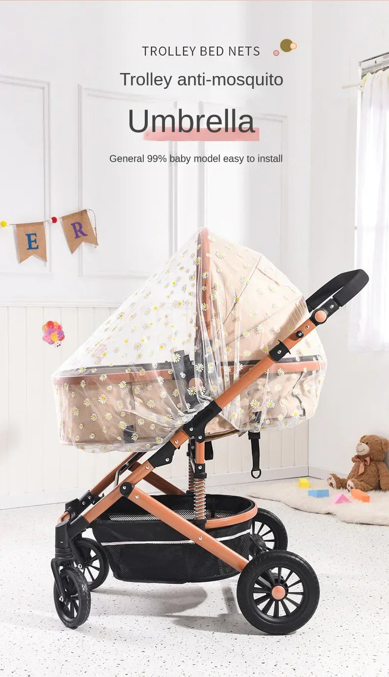 Baby Stroller Mosquito Net Pushchair Cart Insect Shield Net Baby Stroller Accessories Mesh Safe Infants Protection Mesh Cover