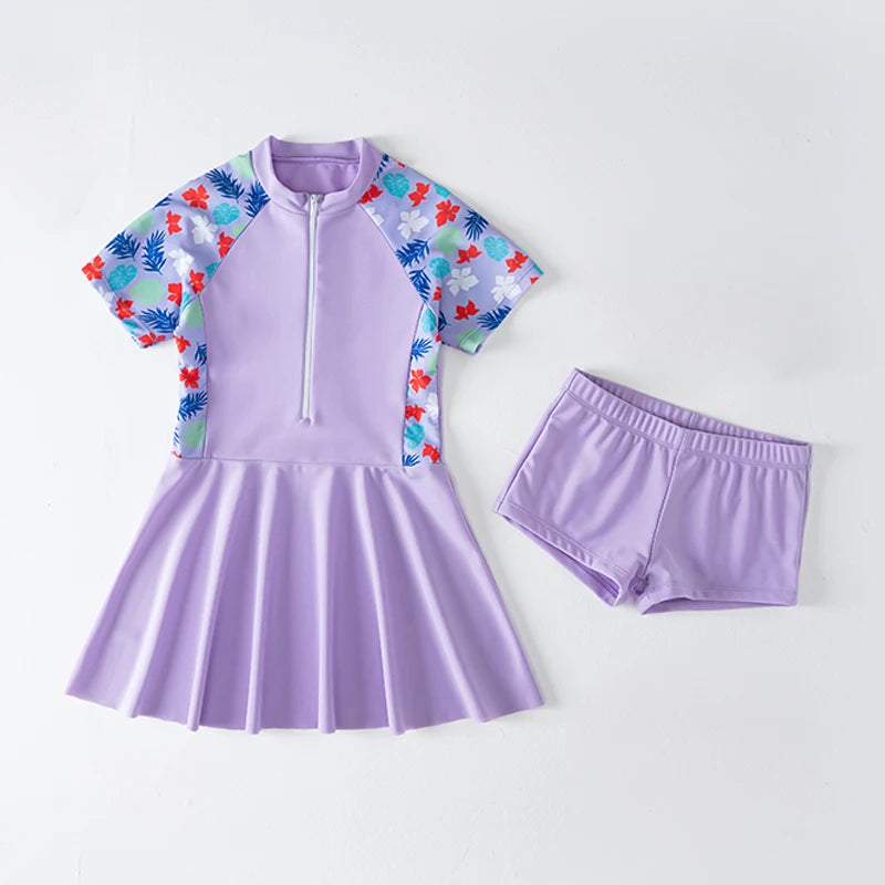 Kids Girl Swimming Suit One Piece Beach Dress Quick Dry Swimwear Teenage Girl Swimsuits Children 3 to 16 Years Girl Bathing Suit