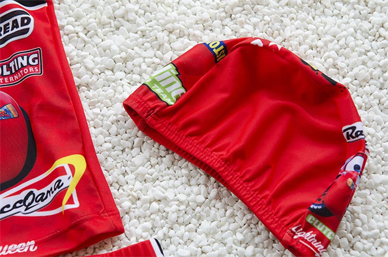 Swimsuit Boy Two Piece Suits Short Sleeve Sunscreen Quick Drying Swimwear Children Cool Cartoon Beachwear Bathing Suit