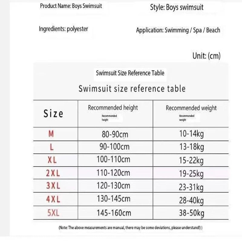 Summer Set Cartoon Print Kids Boys Swimwear Children's Swimsuit  Surfing Suit Swimming Clothes For Boy Beachwear with Hat