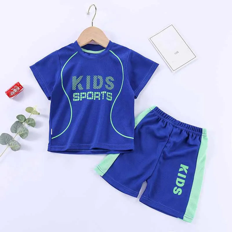 Boys Basketball Set Girls Clothes Suit Baby T-Shirt Sportswear Kids Ball Uniform Outfit Summer Breathable Tops Shorts 2Pcs