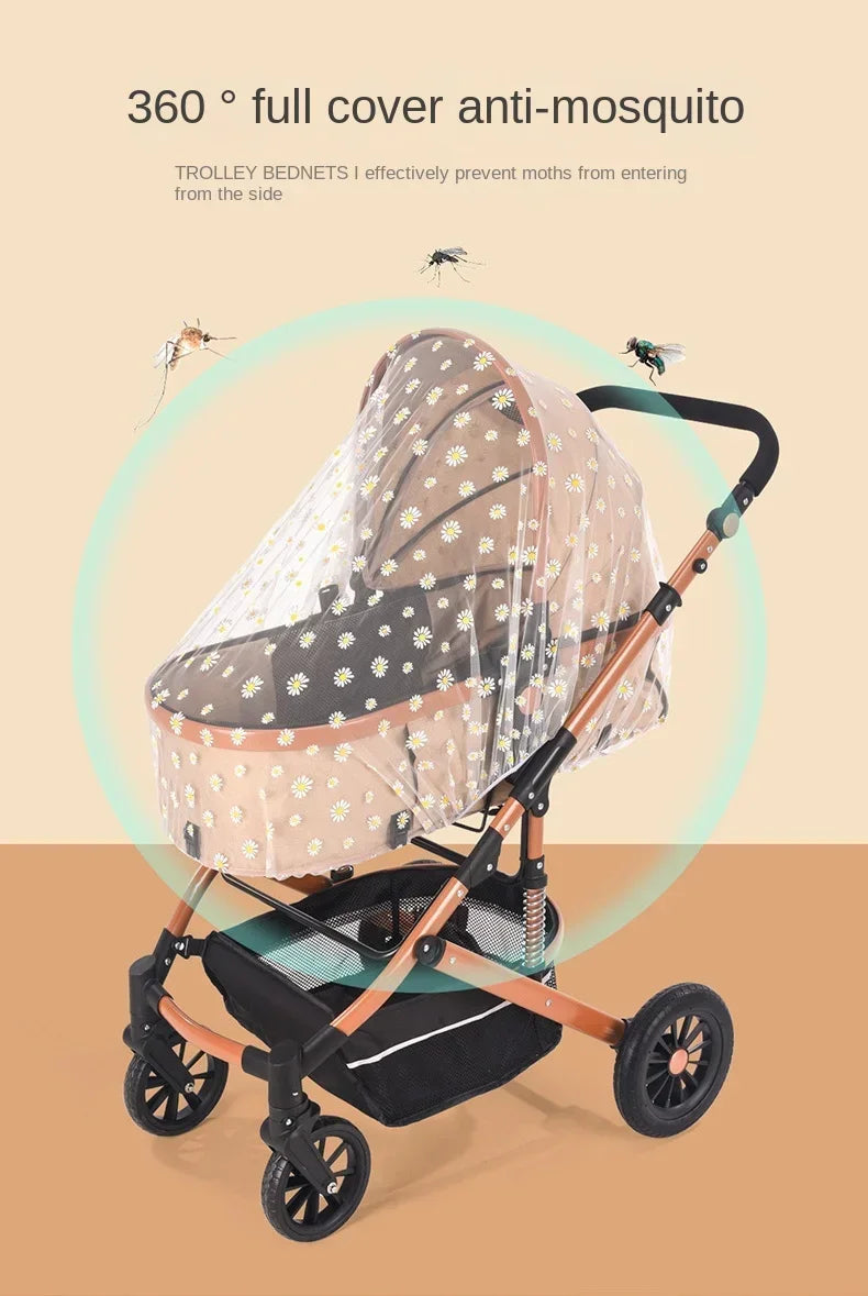 Baby Stroller Mosquito Net Pushchair Cart Insect Shield Net Baby Stroller Accessories Mesh Safe Infants Protection Mesh Cover