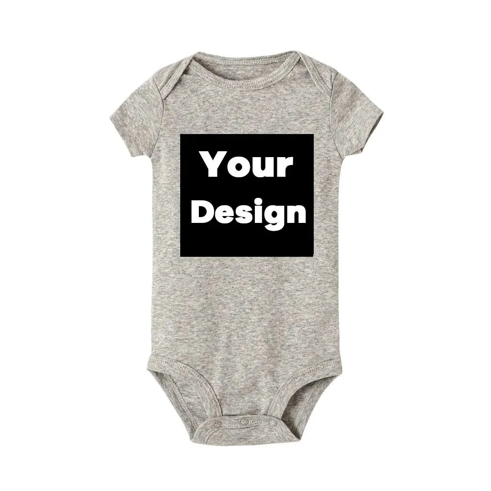 DIY YOUR PRINT OR LOGO Newborn Customization Bodysuit Long Sleeve & Short Sleeve Jumpsuit Simple CUSTOM TEXT Baby Romper