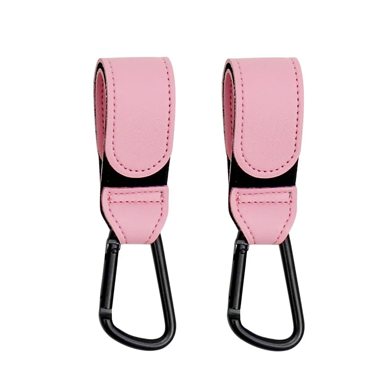 1/2pcs Baby Stroller Hook PU Leather Cart Organizer Diaper Bag Hanger Climbing Buckle Hooks Child Pram Accessories