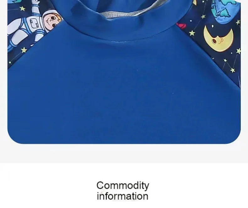 Summer Set Cartoon Print Kids Boys Swimwear Children's Swimsuit  Surfing Suit Swimming Clothes For Boy Beachwear with Hat