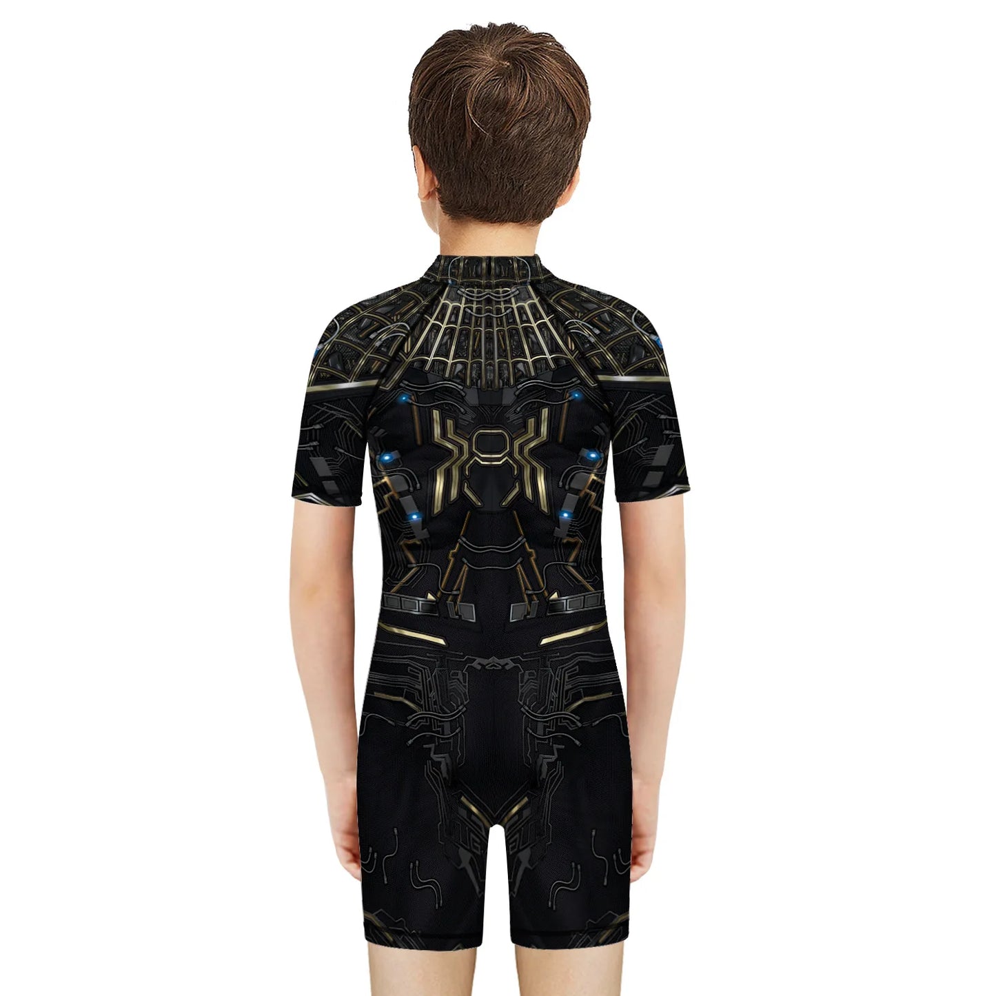 Children One Pieces Swimsuit Superhero 3D Print Playsuit Child Short Sleeve Swimwear Beach Bathing Suit Swim Wear For Boys Girls