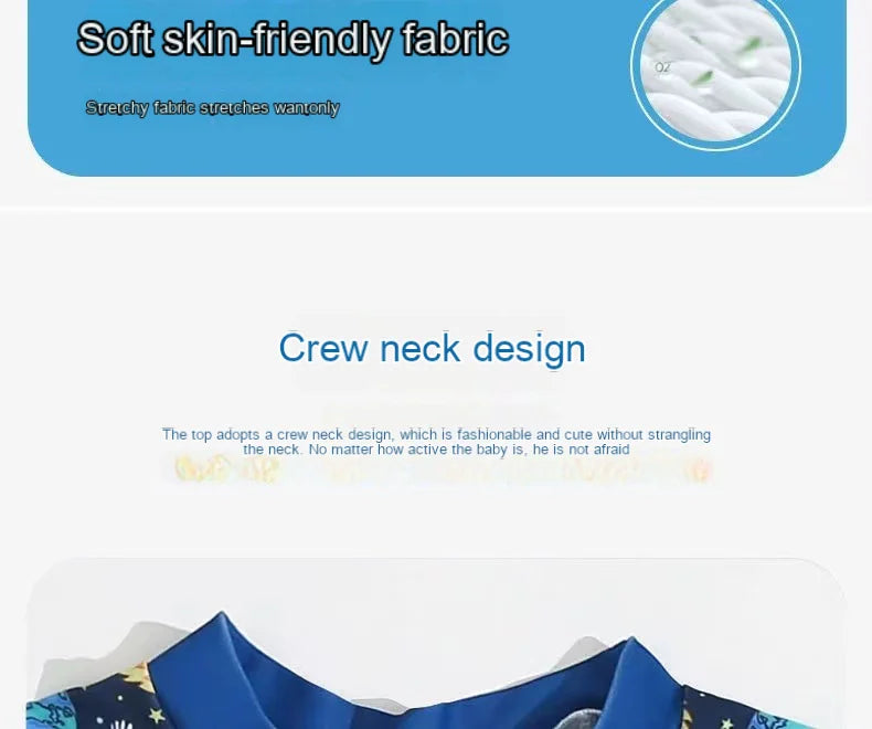 Summer Set Cartoon Print Kids Boys Swimwear Children's Swimsuit  Surfing Suit Swimming Clothes For Boy Beachwear with Hat