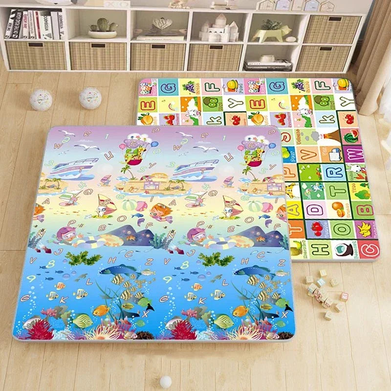 200cm*180cm Thick Baby Crawling Play Mats Cartoon Lion Giraffe Folding Mat Carpet Play Mat for Children's Safety Mat Rug Playmat