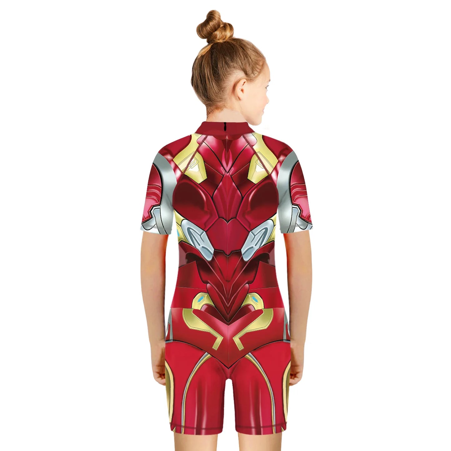 Children One Pieces Swimsuit Superhero 3D Print Playsuit Child Short Sleeve Swimwear Beach Bathing Suit Swim Wear For Boys Girls