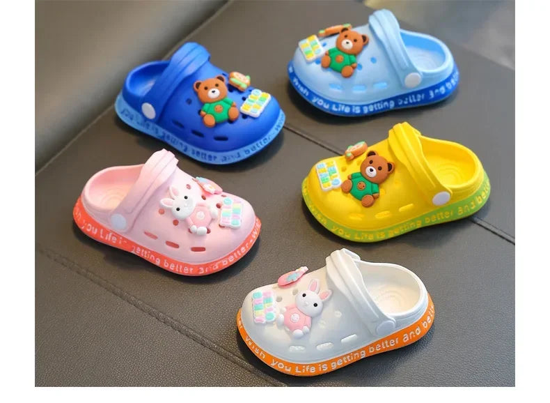 kids baby Girls Summer Sandals: Soft Sole Toddler children Indoor Slippers Cartoon Boys Breathable Hollow Shoes