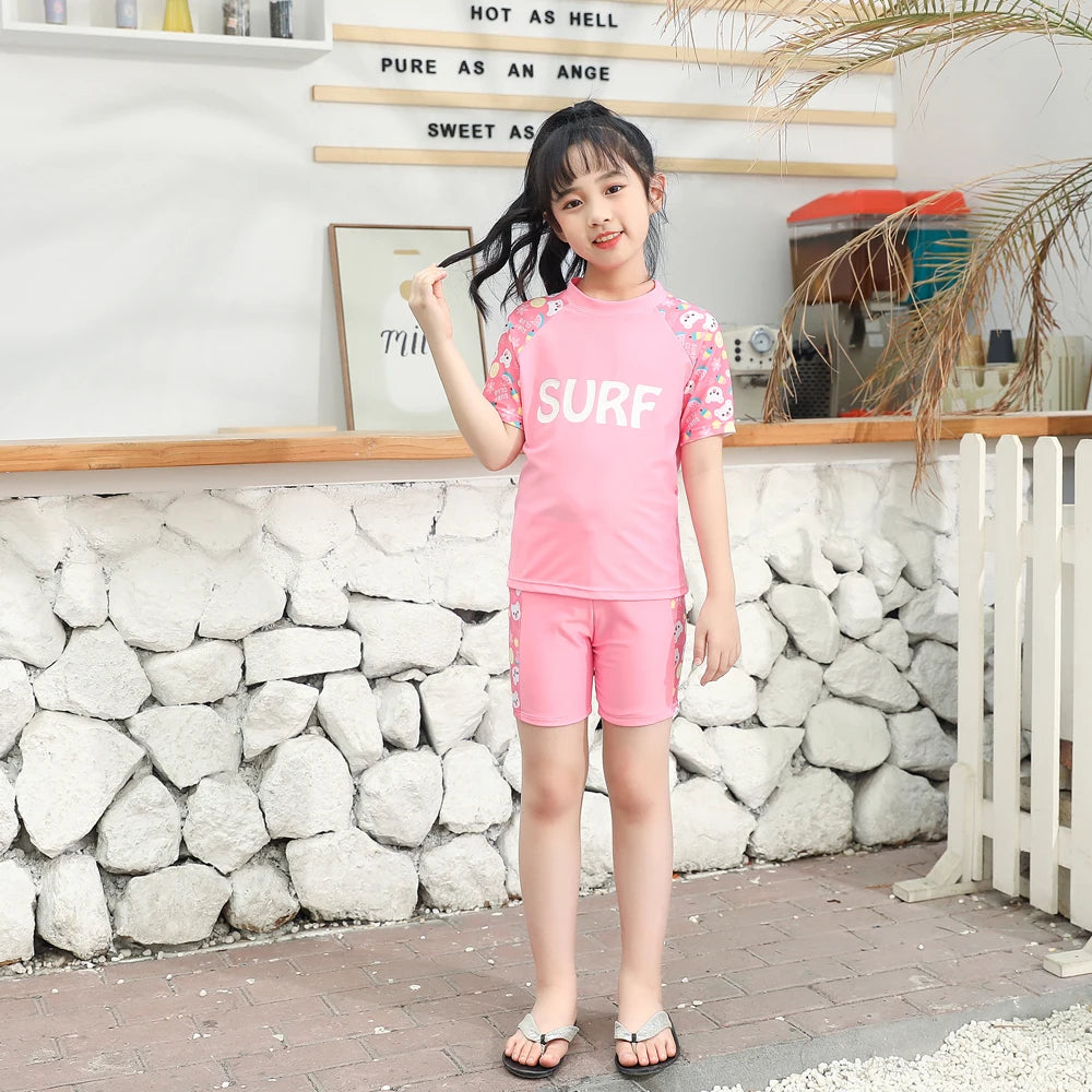 Summer Children's Swimsuit Boy Short Sleeve Beachwear Anstronaut Kids Cartoon Cute Quick Drying Boys Swimsuit Set Boys Swim Suit