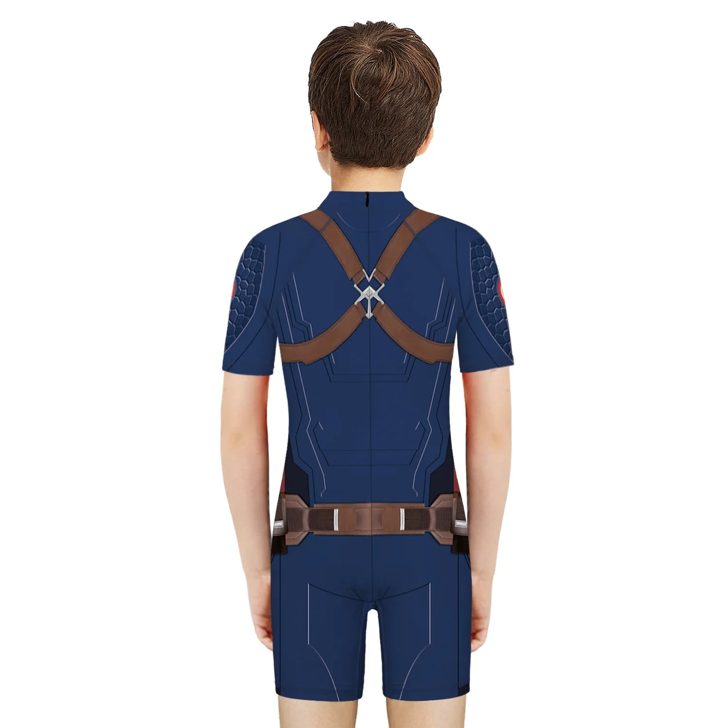 Children One Pieces Swimsuit Superhero 3D Print Playsuit Child Short Sleeve Swimwear Beach Bathing Suit Swim Wear For Boys Girls