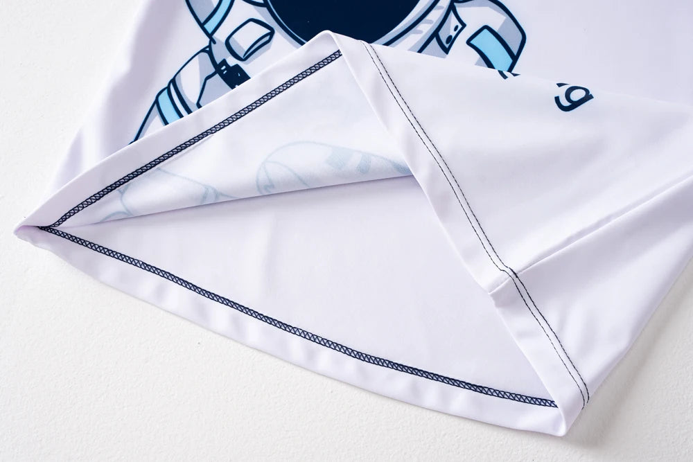 Summer Children's Swimsuit Boy Short Sleeve Beachwear Anstronaut Kids Cartoon Cute Quick Drying Boys Swimsuit Set Boys Swim Suit