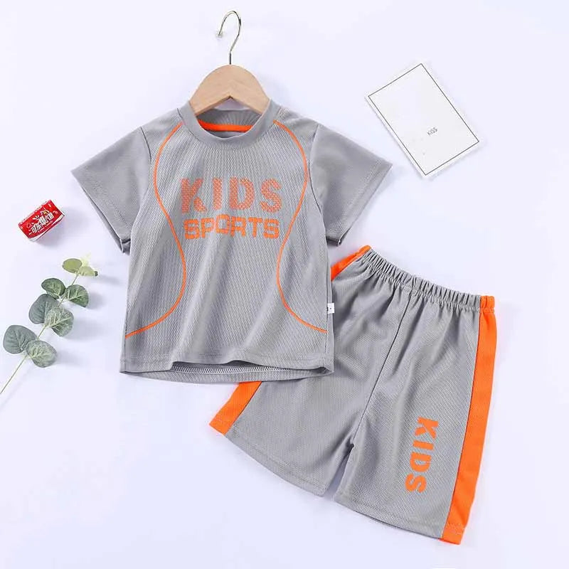 Boys Basketball Set Girls Clothes Suit Baby T-Shirt Sportswear Kids Ball Uniform Outfit Summer Breathable Tops Shorts 2Pcs