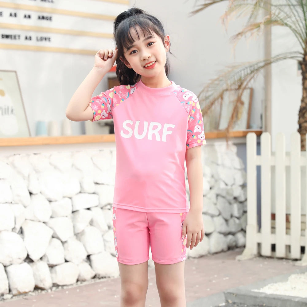 Summer Children's Swimsuit Boy Short Sleeve Beachwear Anstronaut Kids Cartoon Cute Quick Drying Boys Swimsuit Set Boys Swim Suit