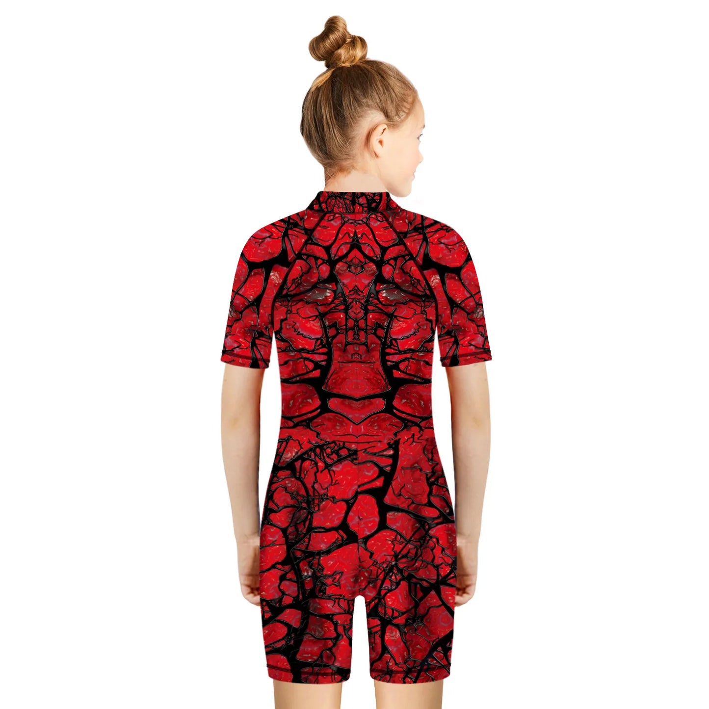 Children One Pieces Swimsuit Superhero 3D Print Playsuit Child Short Sleeve Swimwear Beach Bathing Suit Swim Wear For Boys Girls