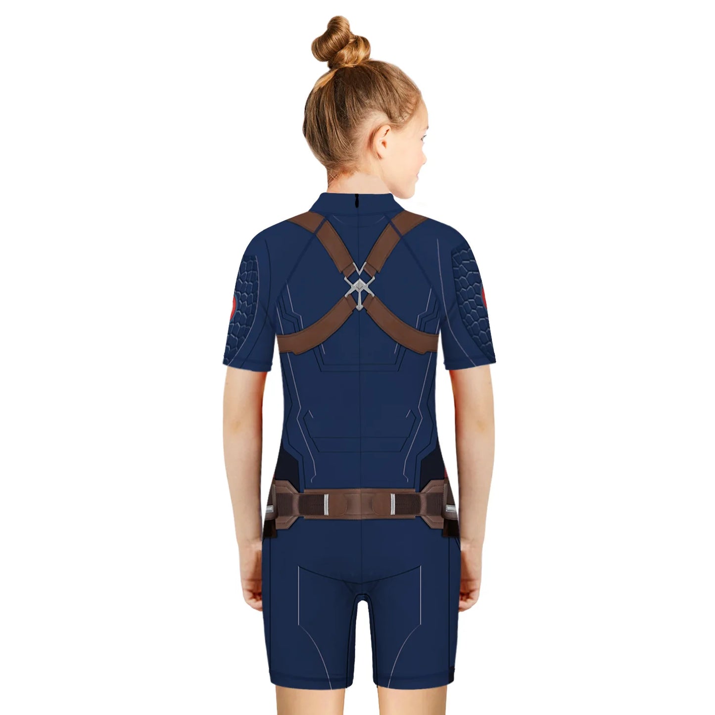 Children One Pieces Swimsuit Superhero 3D Print Playsuit Child Short Sleeve Swimwear Beach Bathing Suit Swim Wear For Boys Girls