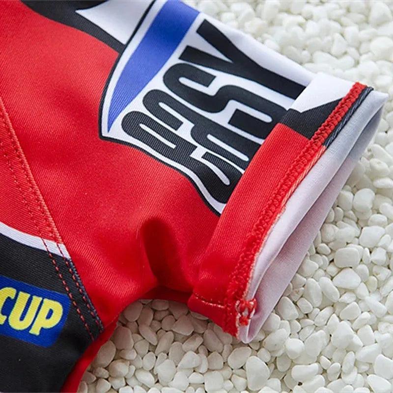 Swimsuit Boy Two Piece Suits Short Sleeve Sunscreen Quick Drying Swimwear Children Cool Cartoon Beachwear Bathing Suit