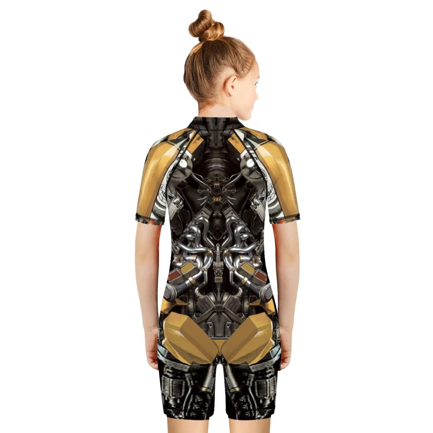 Children One Pieces Swimsuit Superhero 3D Print Playsuit Child Short Sleeve Swimwear Beach Bathing Suit Swim Wear For Boys Girls