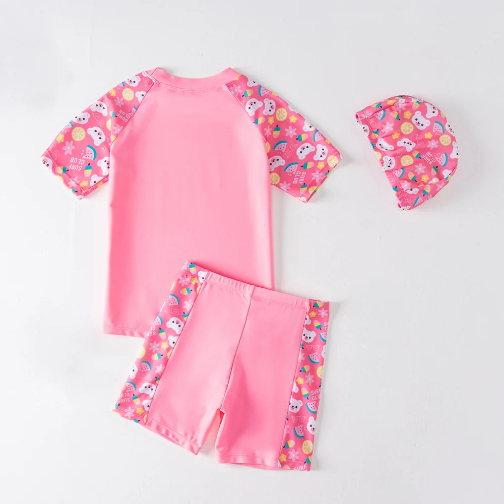 Summer Children's Swimsuit Boy Short Sleeve Beachwear Anstronaut Kids Cartoon Cute Quick Drying Boys Swimsuit Set Boys Swim Suit