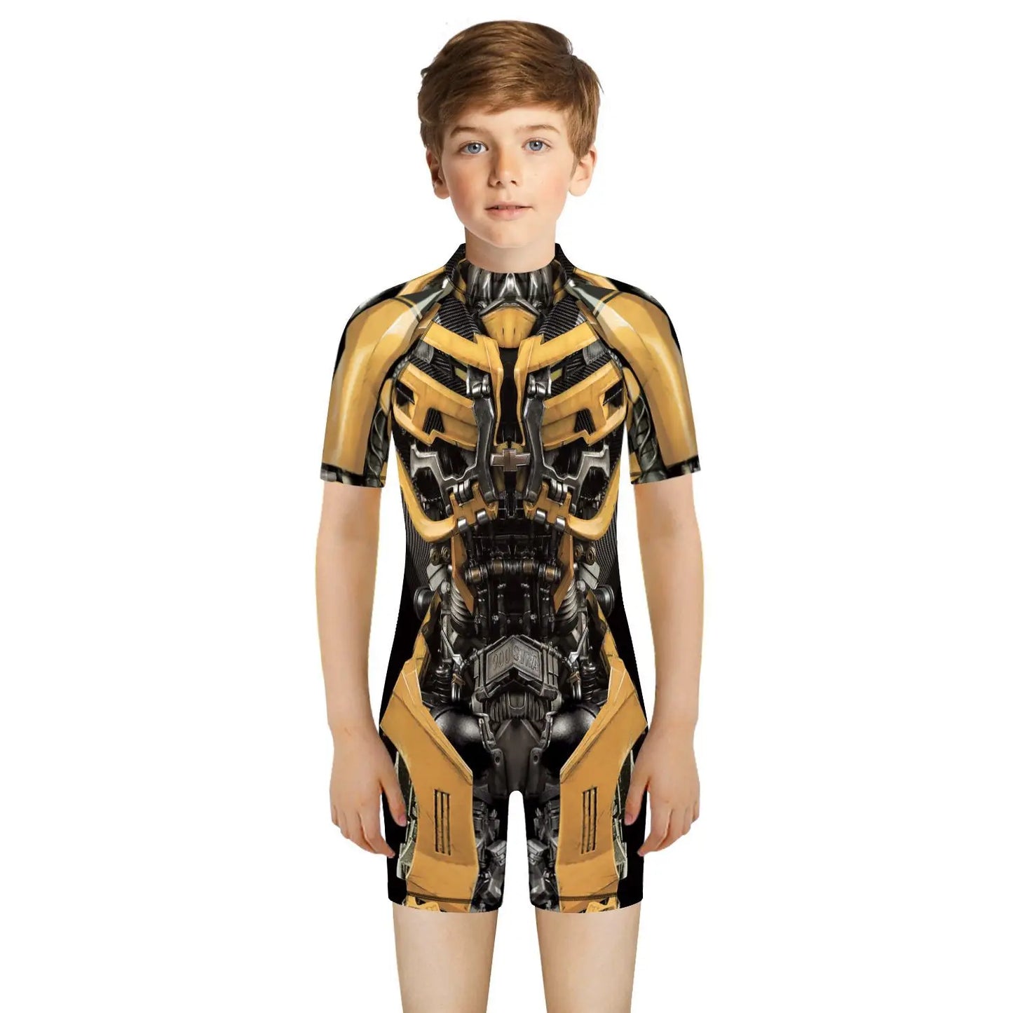 Children One Pieces Swimsuit Superhero 3D Print Playsuit Child Short Sleeve Swimwear Beach Bathing Suit Swim Wear For Boys Girls