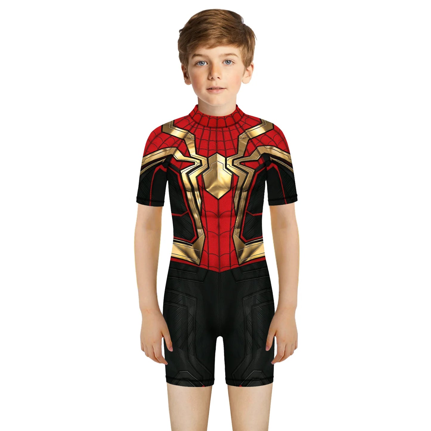 Children One Pieces Swimsuit Superhero 3D Print Playsuit Child Short Sleeve Swimwear Beach Bathing Suit Swim Wear For Boys Girls