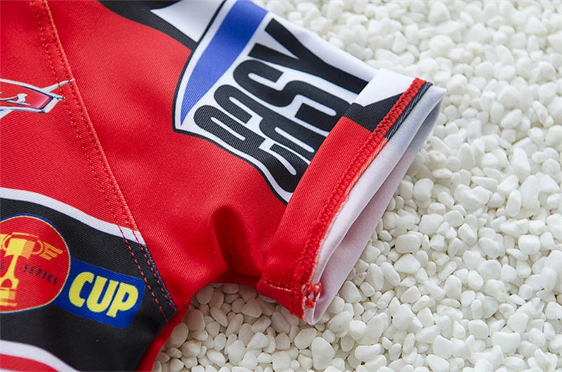 Swimsuit Boy Two Piece Suits Short Sleeve Sunscreen Quick Drying Swimwear Children Cool Cartoon Beachwear Bathing Suit