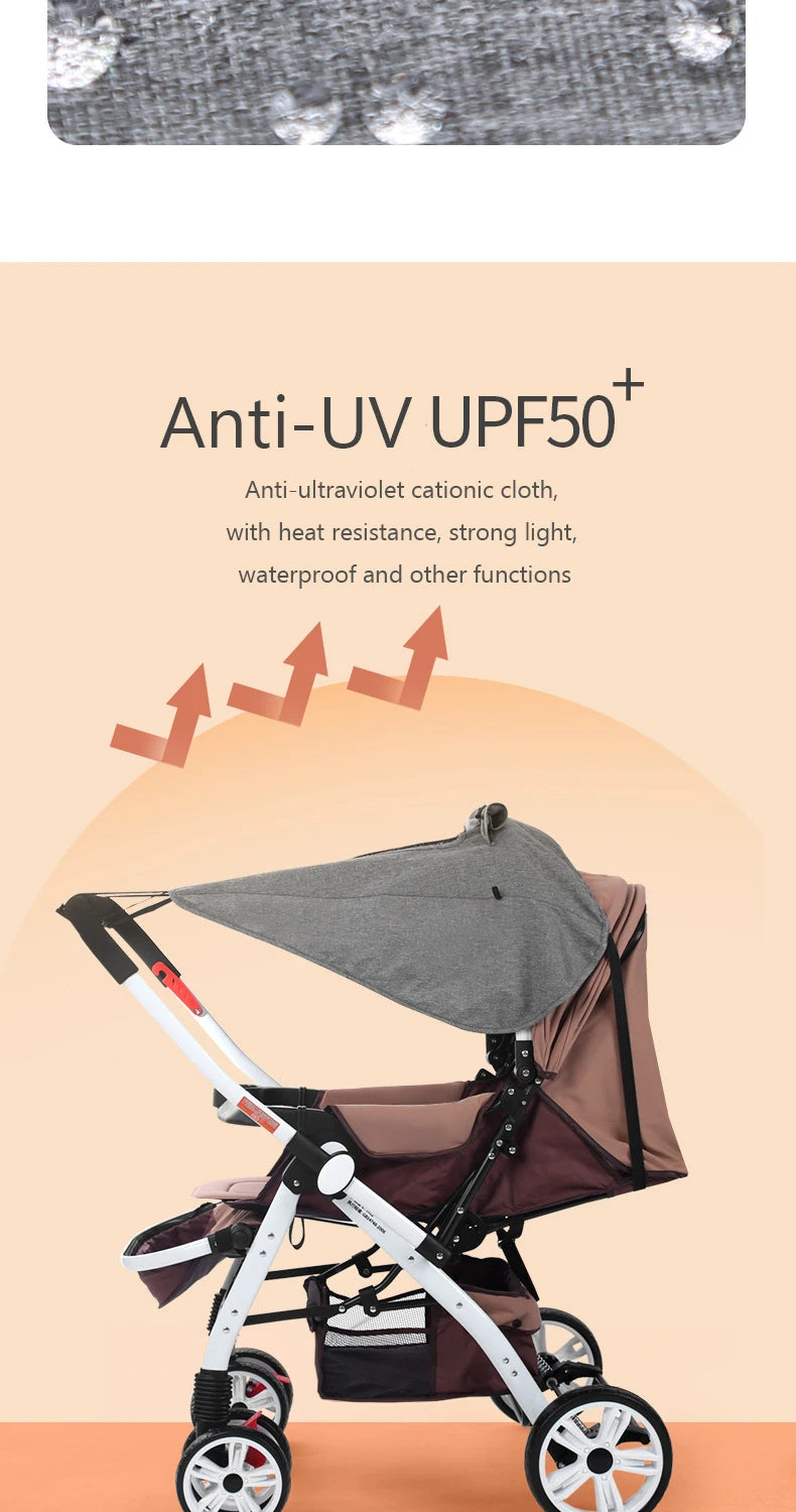 Universal Baby Stroller Accessories Sun Shade UV Protection Sunshade Carriage Canopy Cover for Prams Infants Car Seat Sun Visor