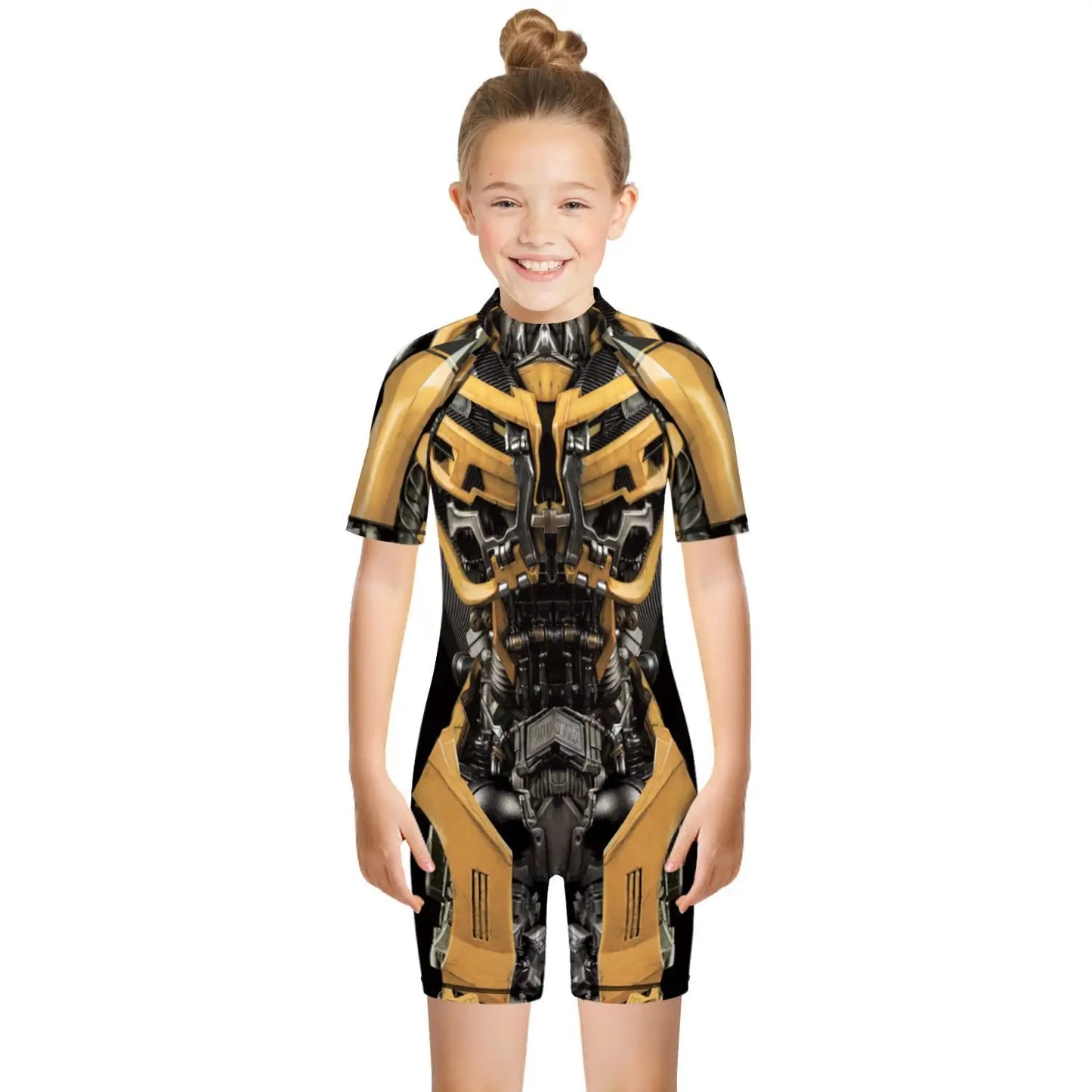 Children One Pieces Swimsuit Superhero 3D Print Playsuit Child Short Sleeve Swimwear Beach Bathing Suit Swim Wear For Boys Girls